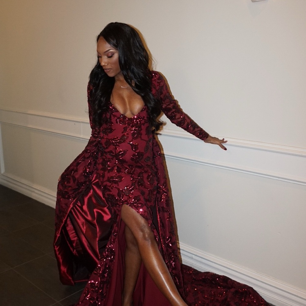 Custom Evening Gown w/ Detachable Train